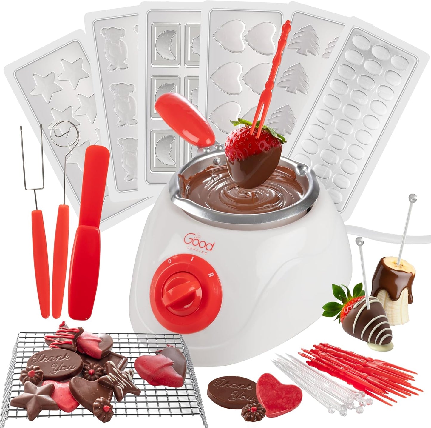 Electric Chocolate Melting Pot Set for Holiday Desserts & Treats