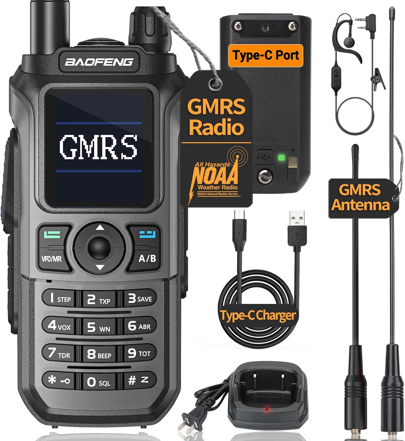 BAOFENG GMRS Radio GM21 Long Range Walkie Talkies with NOAA