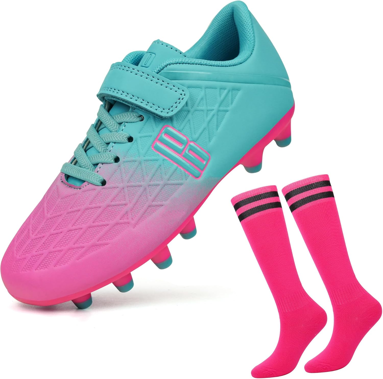 brooman Kids Firm Ground Soccer Cleats for Boys and Girls