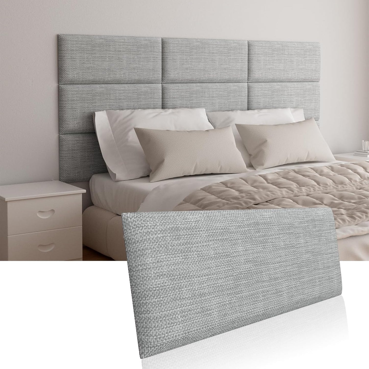Upholstered Wall Mounted Headboard for Soundproofing Comfort