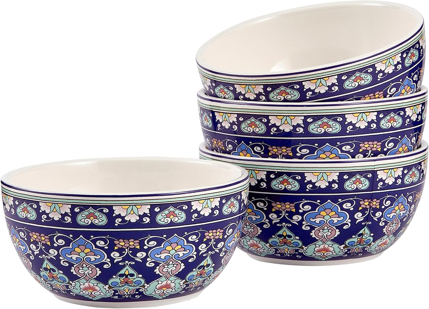 Bico Mandala Kaleidoscope Cereal Bowls Set of 4 for Every Meal