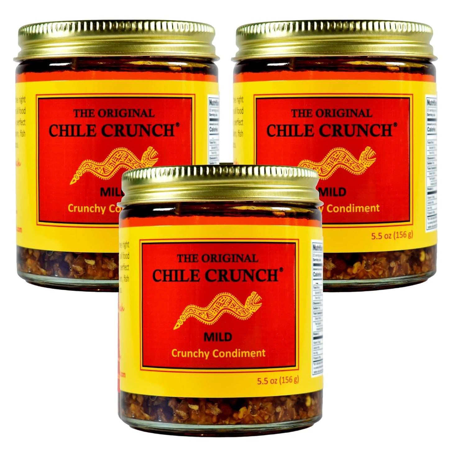 Chile Crunch Spicy Condiment - All Natural Mild Flavor 3 Pack