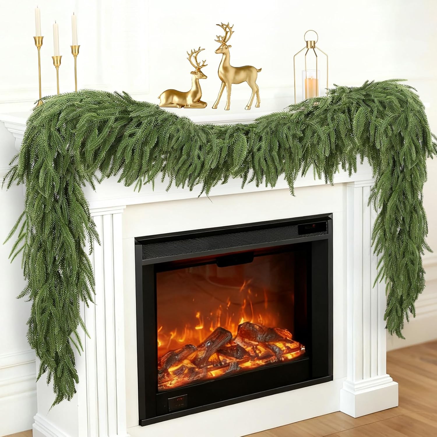 6 FT Artificial Christmas Norfolk Pine Garland for Festive Decor