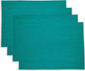 Solino Home Linen Placemats Set of 4 Teal 14 x 19 in - Handcrafted