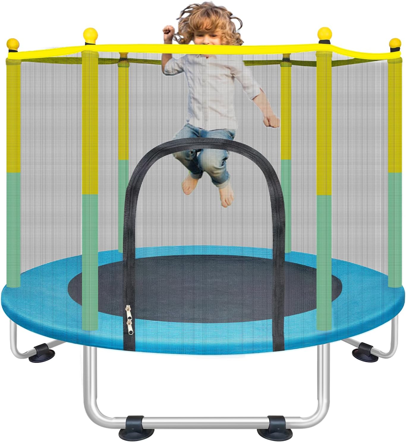 Indoor Trampoline for Kids Ages 1-8 with Safety Enclosure Net