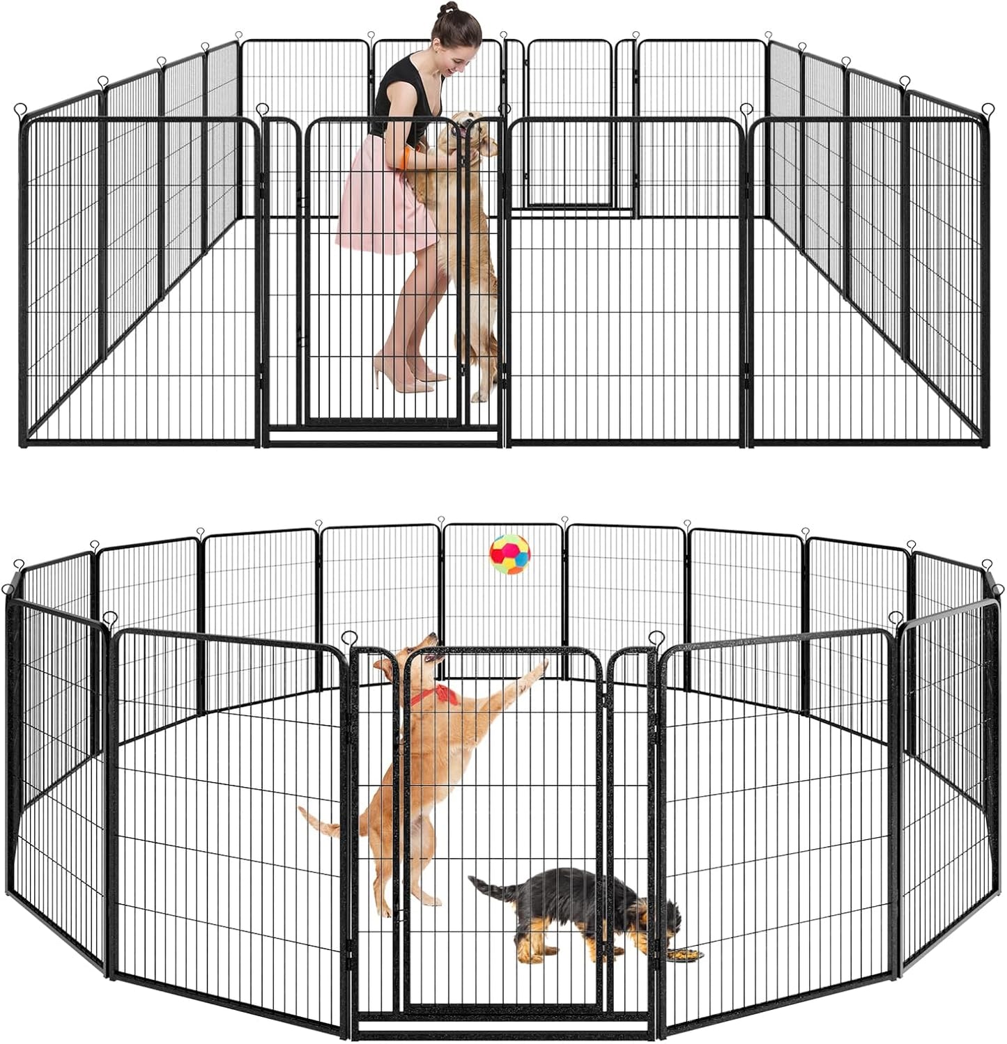 Dog Playpen Outdoor Extra Wide Heavy Duty 16 Piece Panels