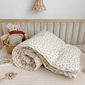 BuLuTu Carmine Flower Toddler Blanket Camellia Pattern - Soft Muslin