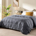 Queen Size Down Alternative Blanket 90x90 in Grey - All-Season Comfort