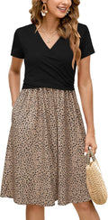 OUGES Women's V Neck Midi Maternity Dress with Pockets - Nursing Shoes