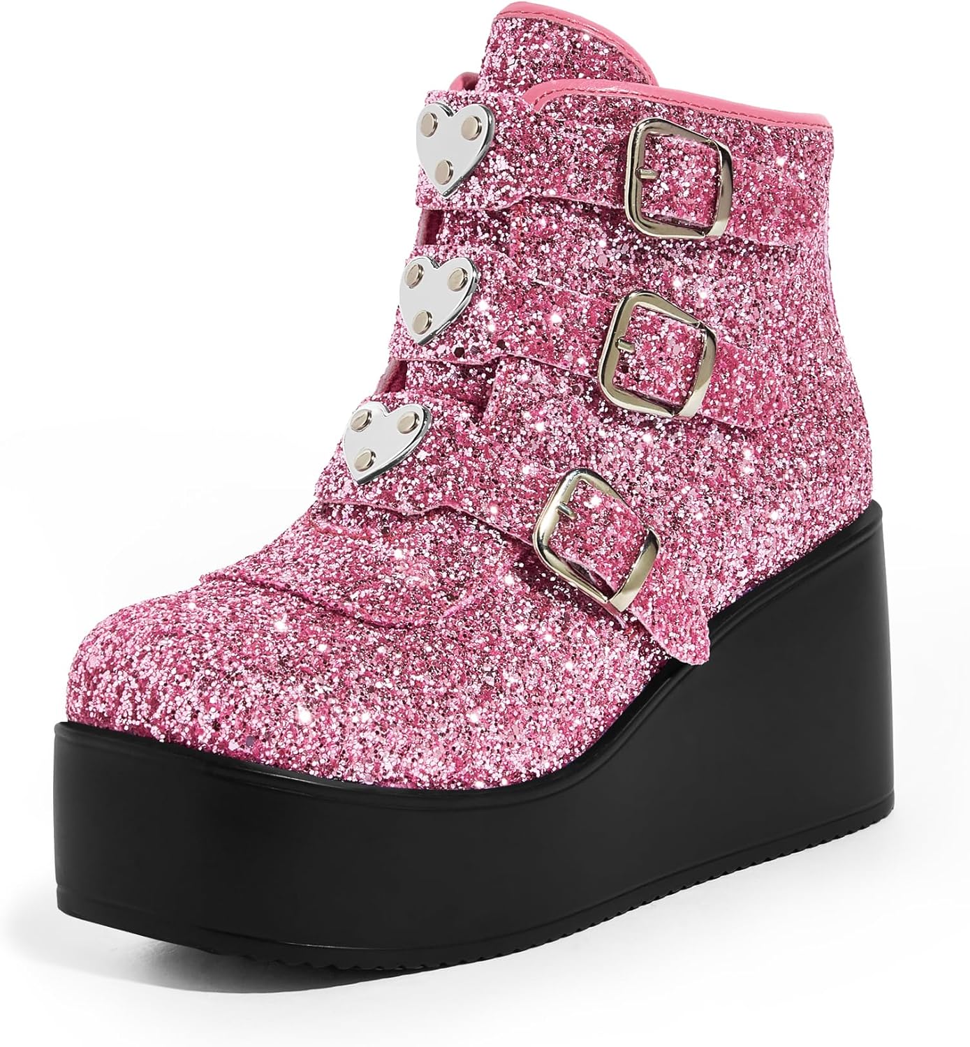 LUCKY STEP Women Platform Chunky Ankle Boots for Style