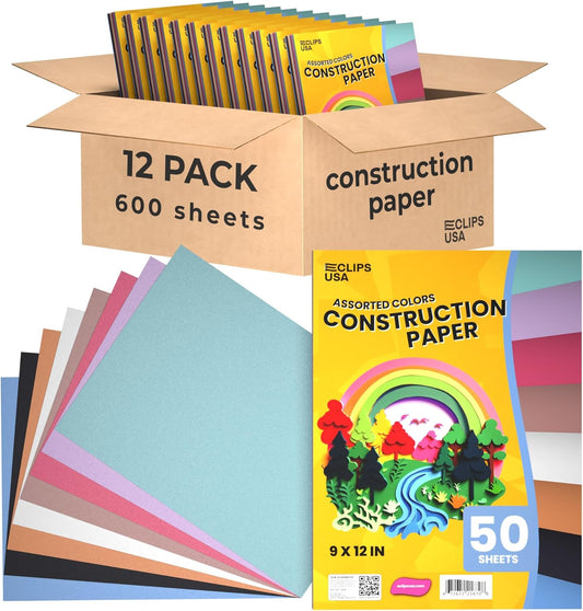 Construction Paper Bulk for Kids - 600 Sheets of Colorful Fun