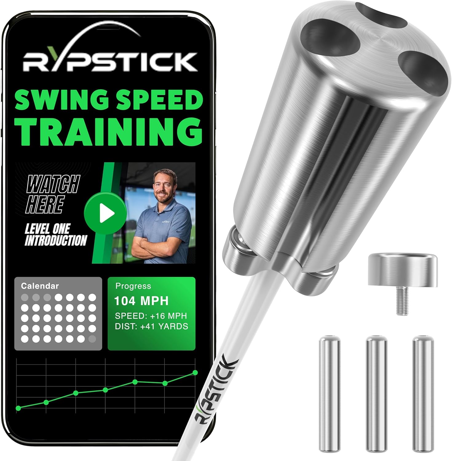 Rypstick Golf Swing Trainer - Boost Distance!