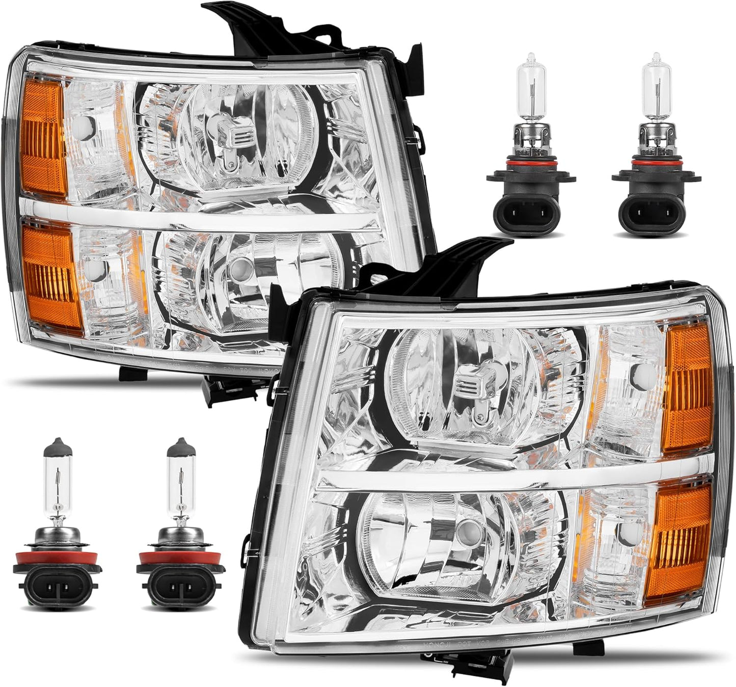 Headlight Assembly Front Lamp for 2007-2013 Chevy Silverado Models