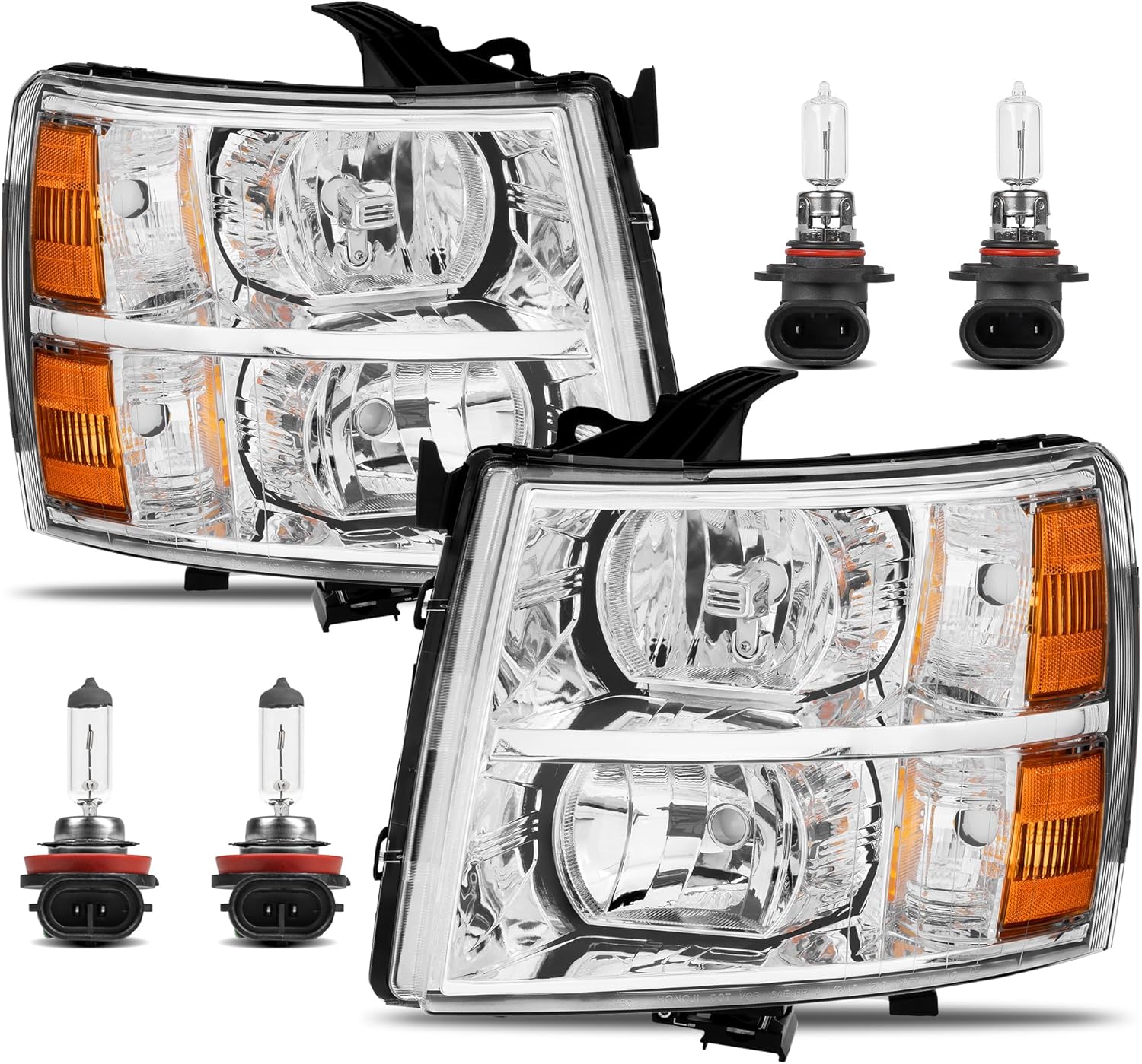 Headlight Assembly Front Lamp for 2007-2013 Chevy Silverado Models