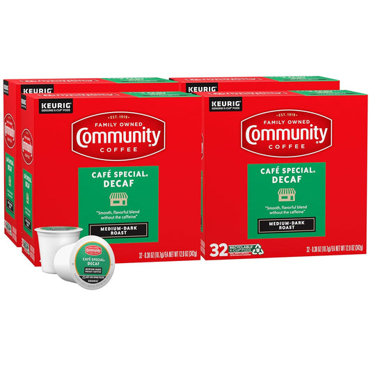Community Coffee Cafe Special Decaf Medium-Dark Roast K-Cup Pods