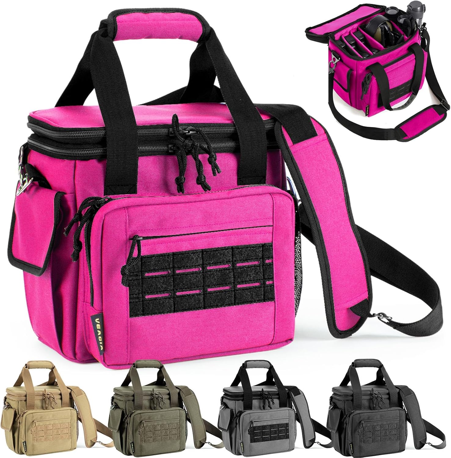VEAGIA Tactical Range Bag for Handguns and Ammo - Pink