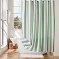 Vertical Striped Shower Curtain Sage Green - Retro Minimalist 72x72