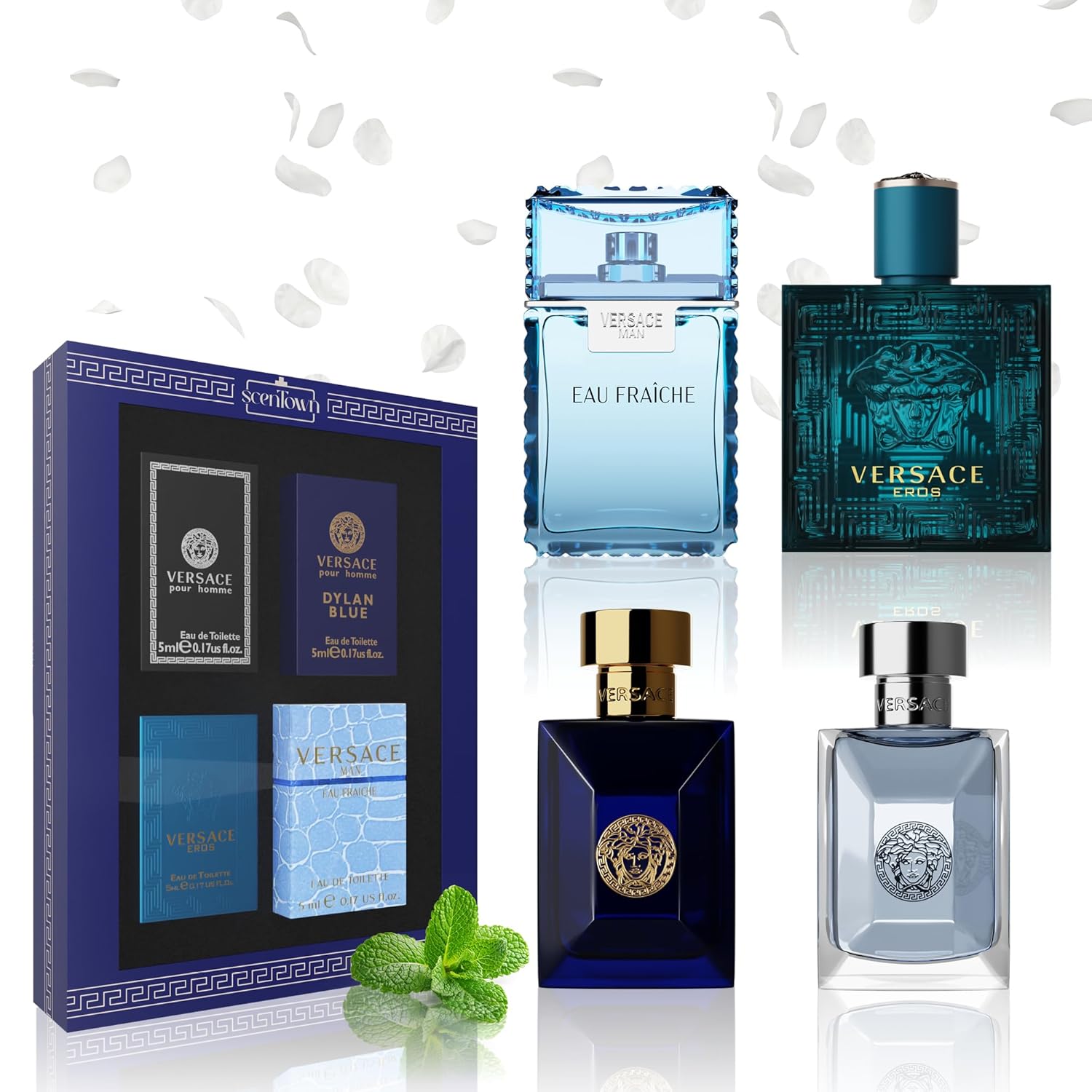 Versace Miniature Variety Bundle of 4 Iconic Men's Perfumes