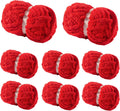 Chunky Yarn for Hand Knitting 8 Pack Red - Fluffy Thick Chenille