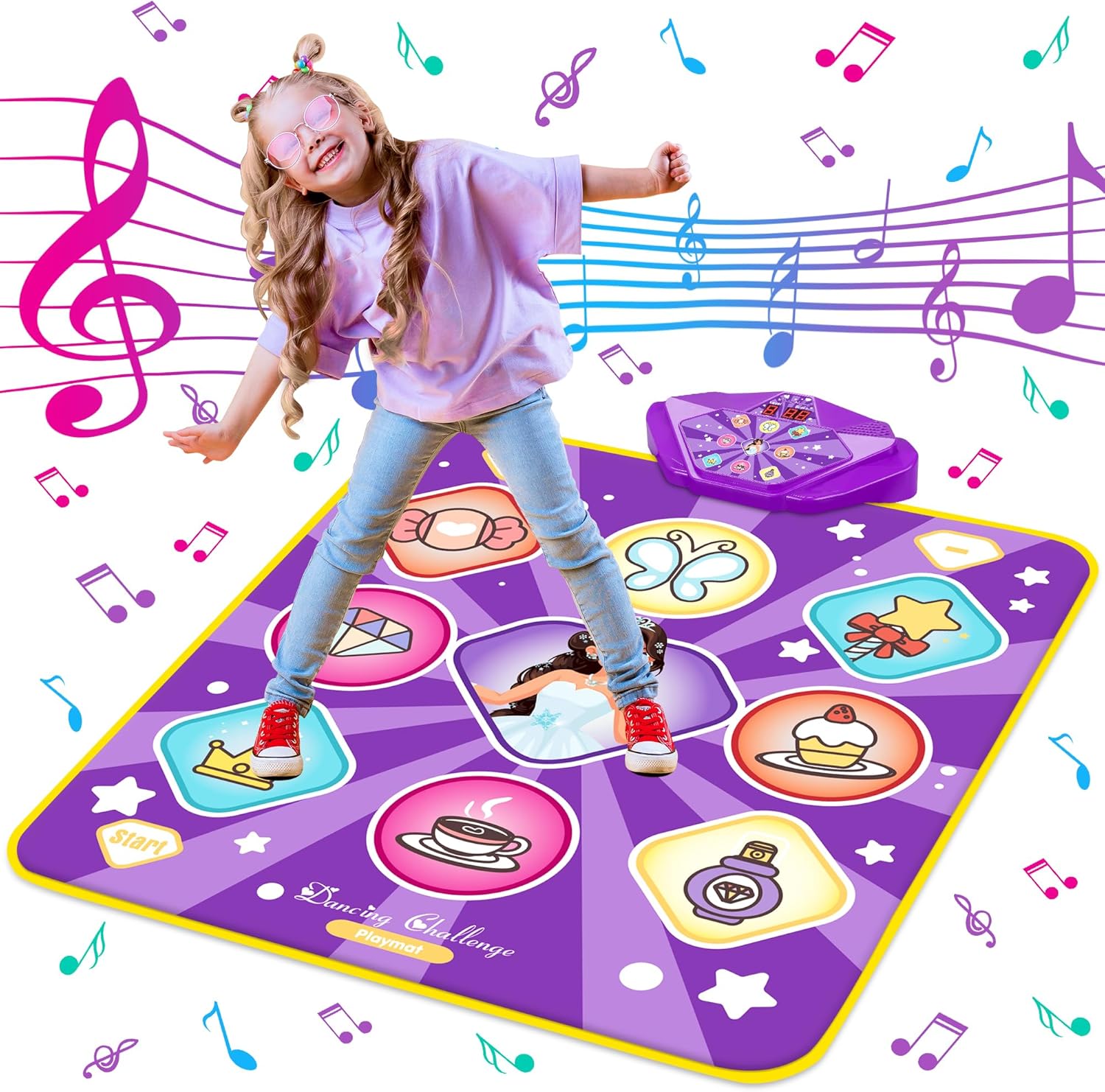 Dance Mat Toys for Kids - Purple Princess Electronic Dance Pad