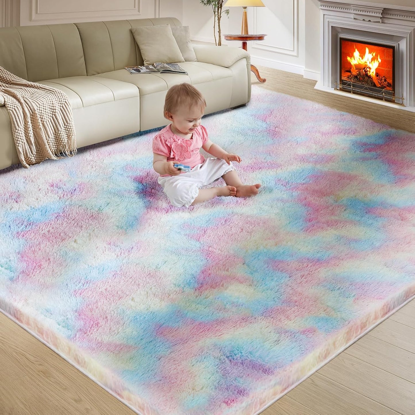 Ultra Soft Rug for Living Room - Fluffy Shag Area Rug