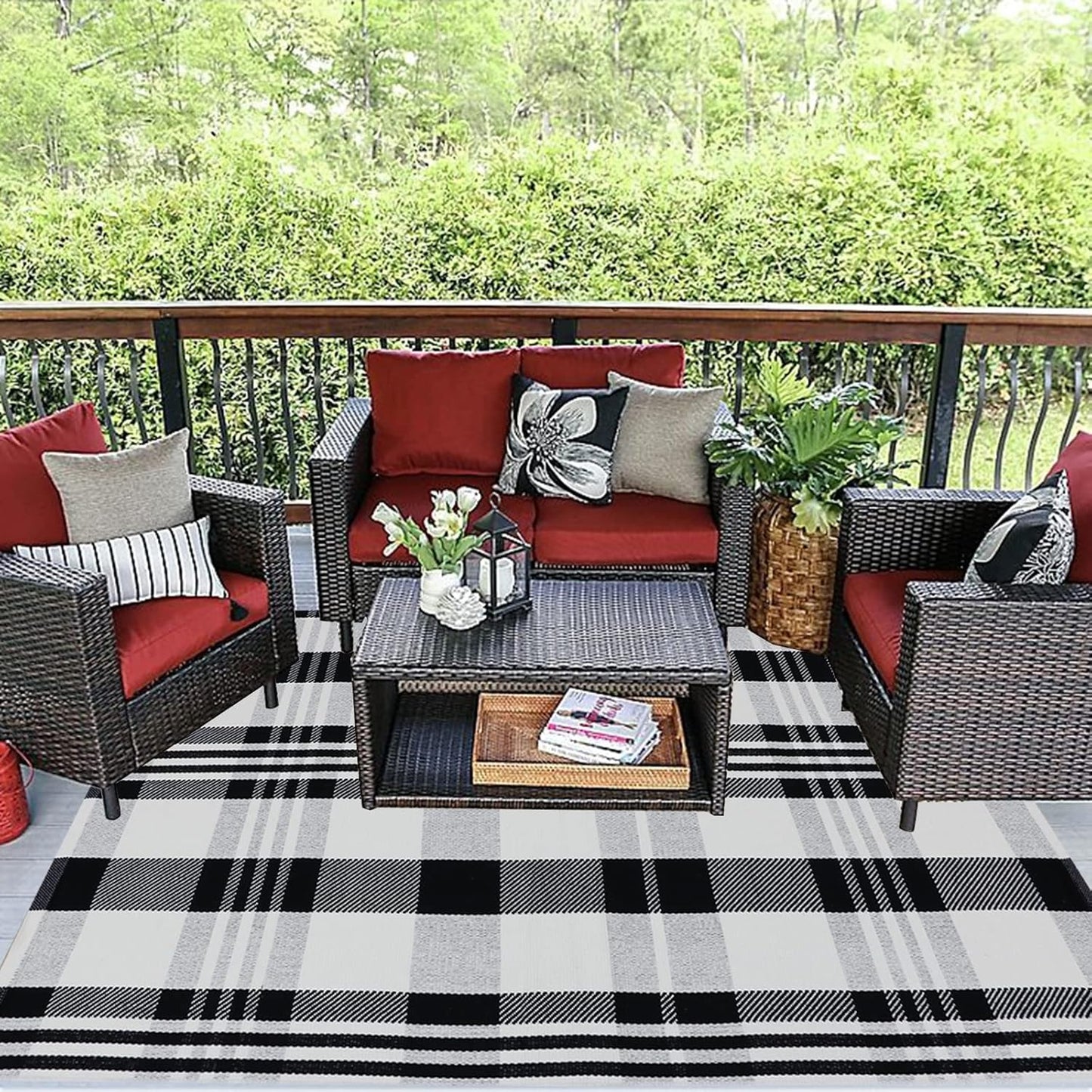 Buffalo Plaid Rug 4ft x 6ft for Indoor and Outdoor Use