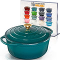 6.4 Quart Enameled Cast Iron Dutch Oven - Emerald Durable Cookware