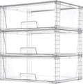 Large Stackable Storage Drawers 3 Pack - Clear Acrylic Organizers