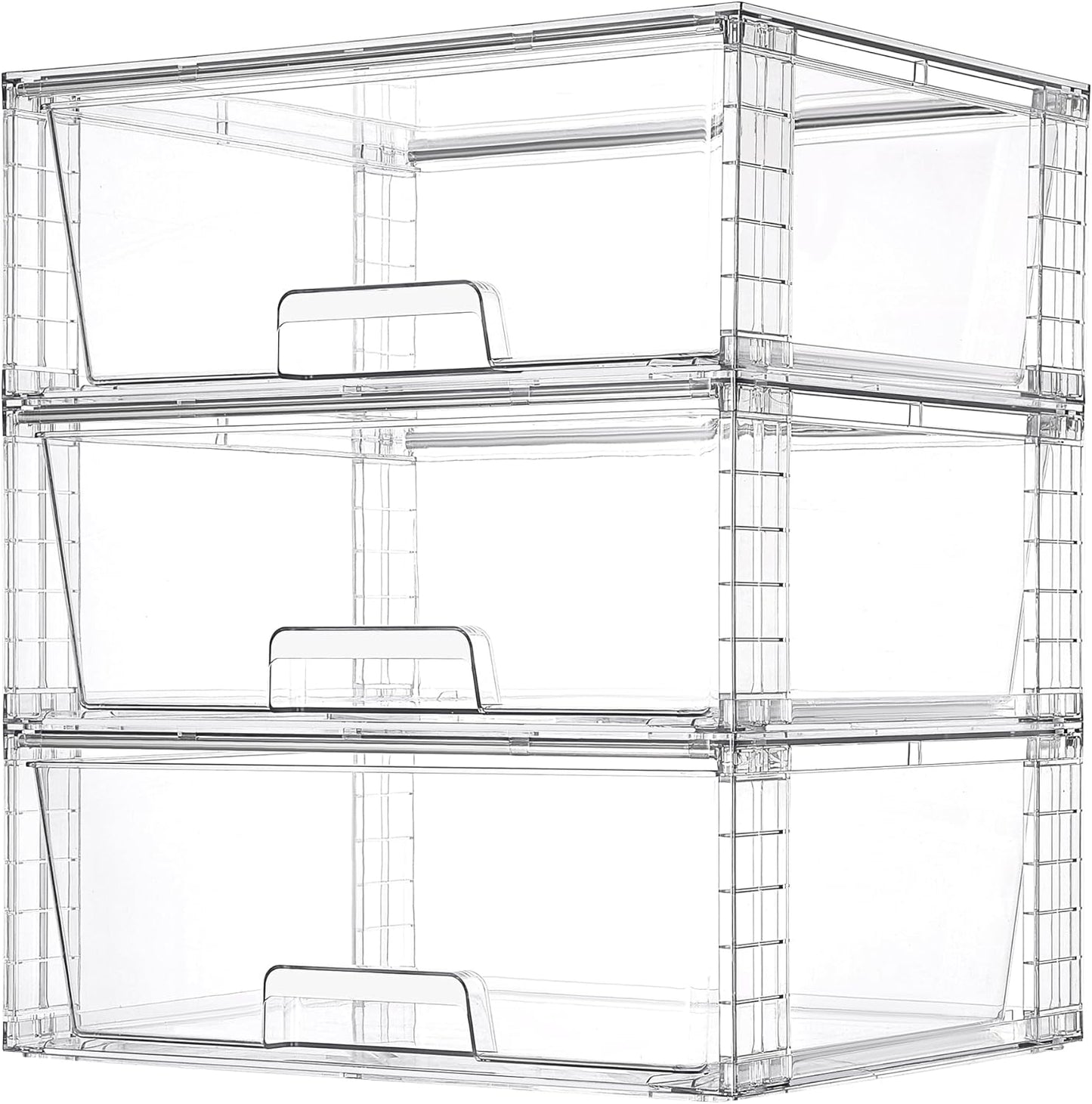 Vtopmart 3 Pack Large Stackable Storage Drawers for Organizing