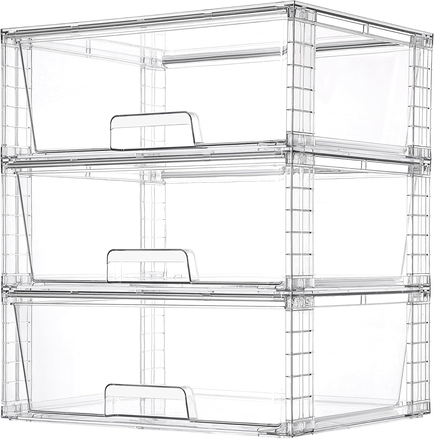 Vtopmart 3 Pack Large Stackable Storage Drawers for Organizing