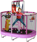 7-in-1 LAMERGE Round Trampoline for Kids Age 1 to 8 Fun
