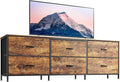 Huuger 63 Inch Long Dresser TV Stand - Wide 6-Drawer Storage