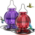 Glass Hummingbird Feeder 2 Pack - 5-Port 26 Oz Leakproof