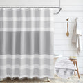 Boho Luxury Gray Shower Curtain - Farmhouse Chic Upgrade