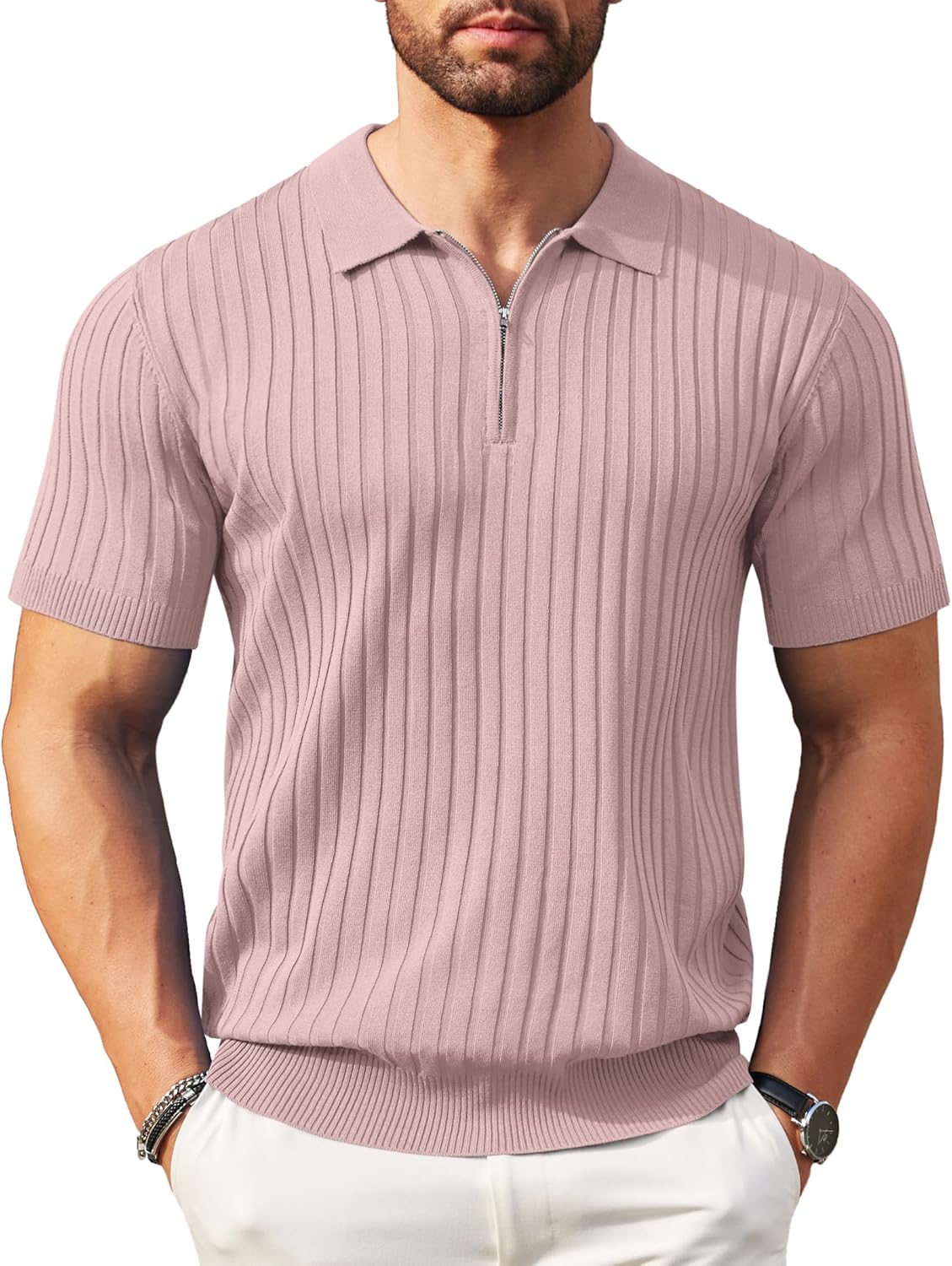 Stylish Zipper Polo Shirts for Men - Casual Golf Fashion