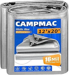 Heavy Duty Tarp 12ft X 20ft - Waterproof, UV Resistant, Durable