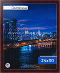 ArtToFrames 24x30 Brown Puzzle Frame Mahogany - Clean Display