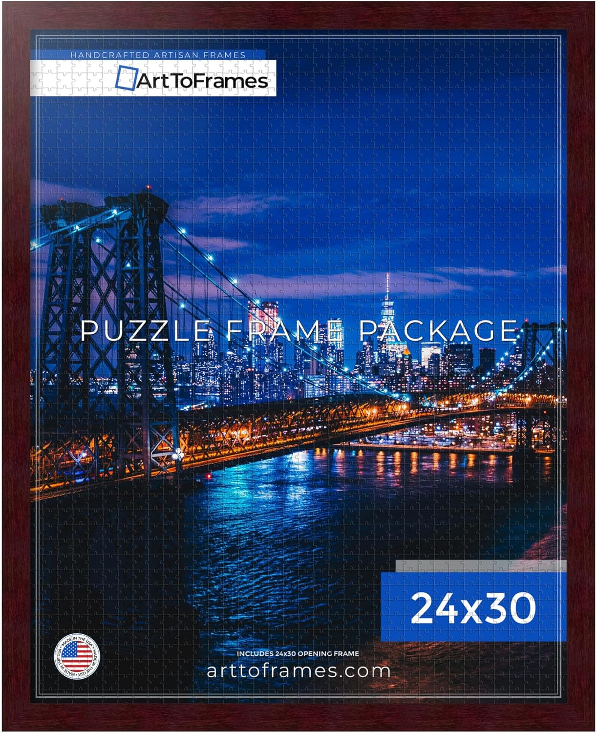 24x30 INCH Brown Puzzle Frame for 1000 Piece Puzzles