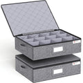 Cup and Mug Storage Box with Hard Shell and Dividers - Stackable