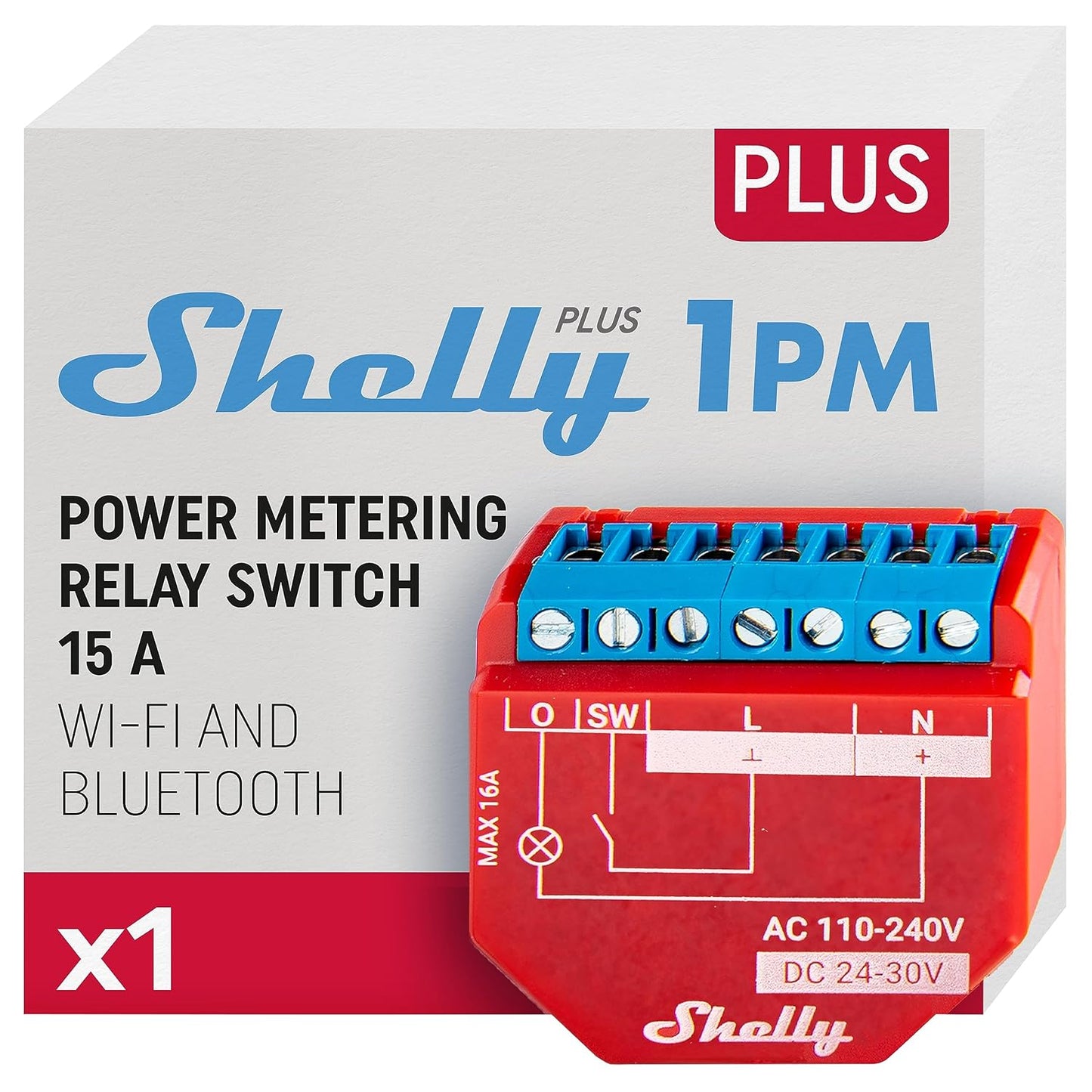 Shelly Plus 1PM UL Smart Relay Switch for Home Automation
