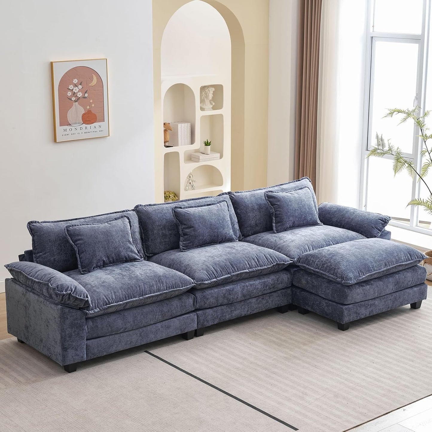 120in Modular Sectional Sofa - Comfy Cloud Couch for Living Room