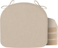 Beige Chair Cushions for Dining Chairs Set of 4 - 17in x 16in Memory