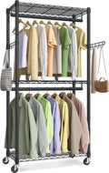 Heavy-Duty Rolling Clothes Rack 29.5in Wide - Portable Closet