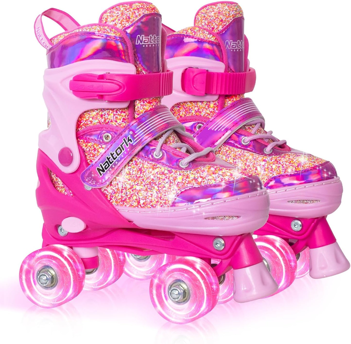 Nattork Kids Roller Skates with Light Up Wheels for Ages 3-12