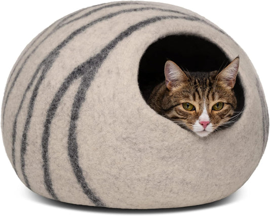 Handmade Merino Wool Cat Cave for Indoor Cats