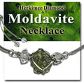 Genuine Moldavite Necklace with Herkimer Diamond Crystals