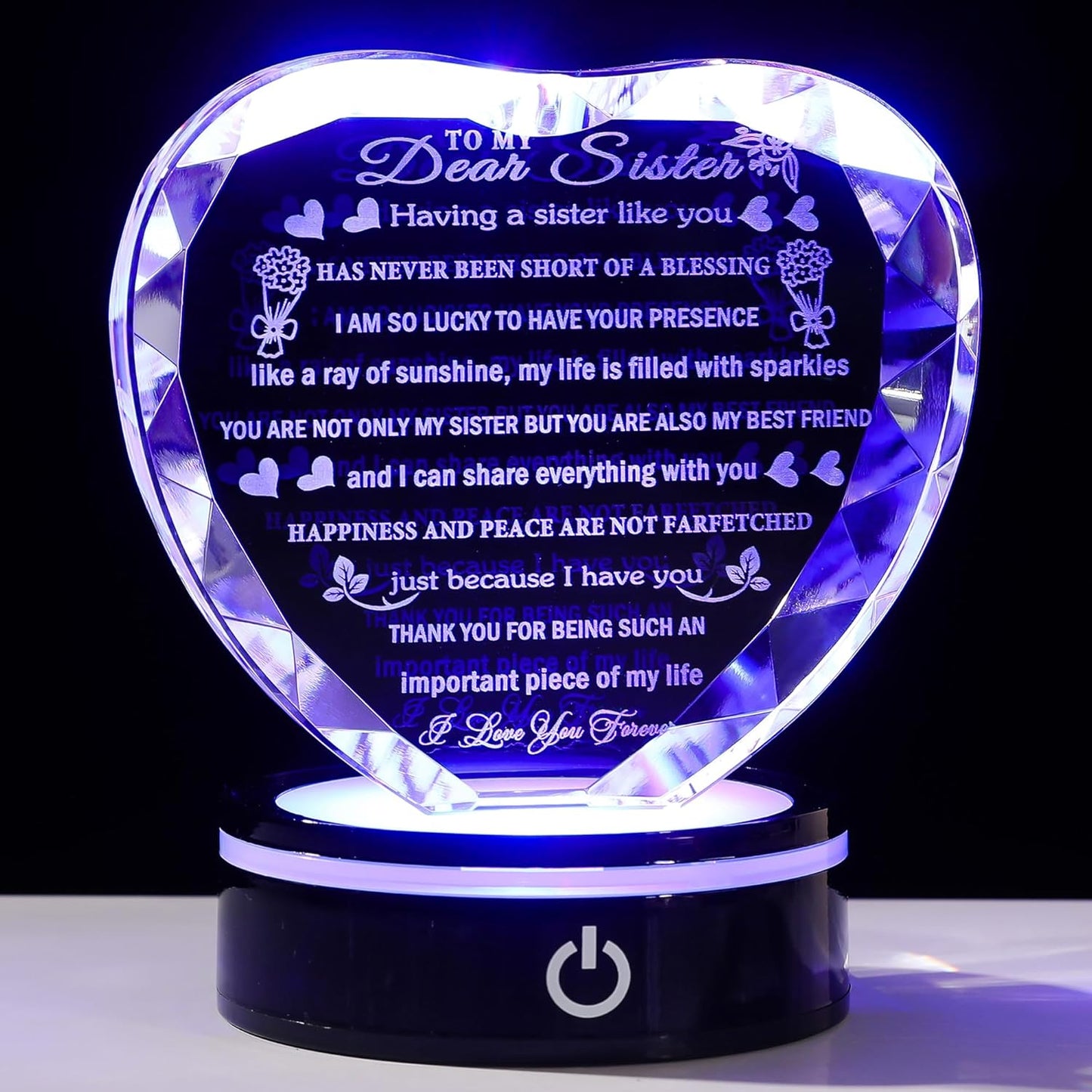 Heart Crystal Keepsake for Sister - Meaningful Gift Idea