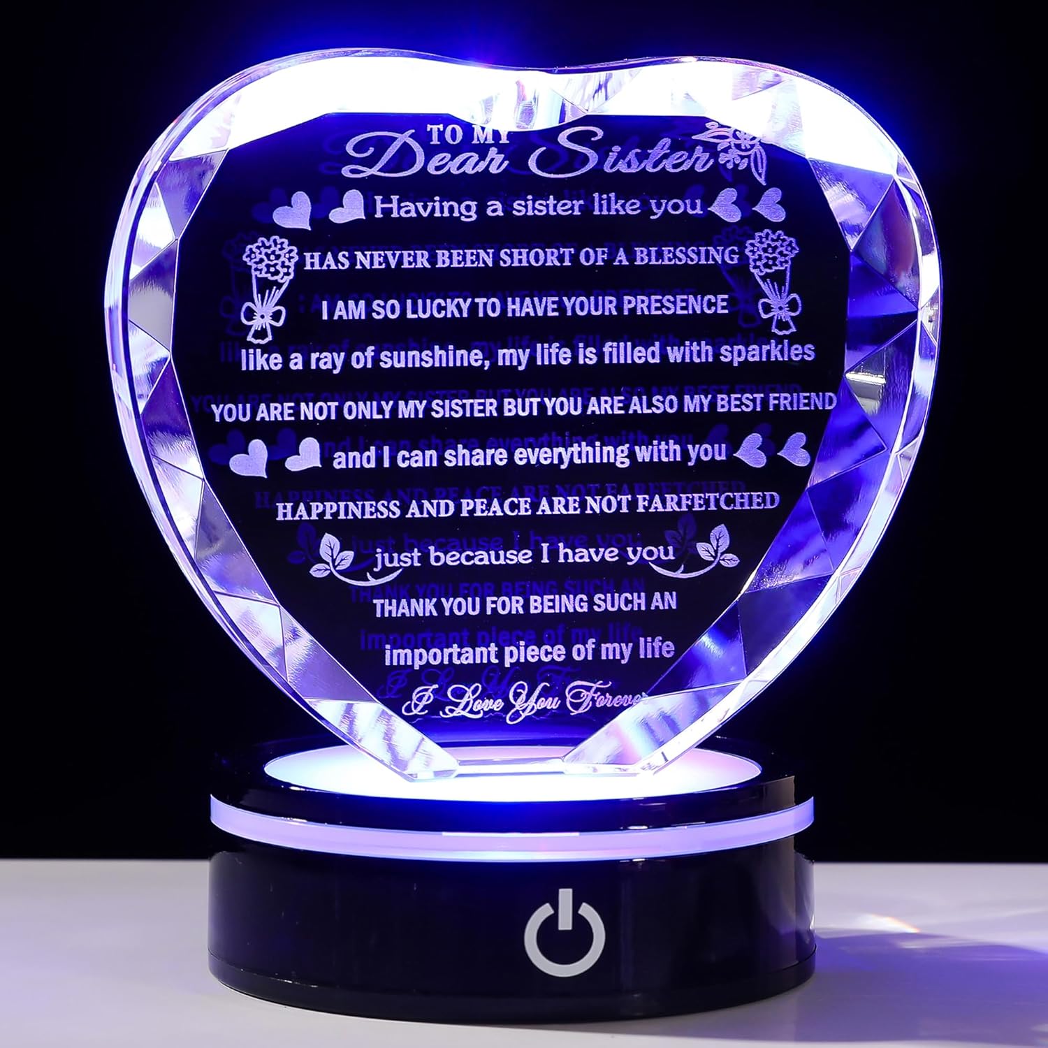 Heart Crystal Keepsake for Sister - Meaningful Gift Idea