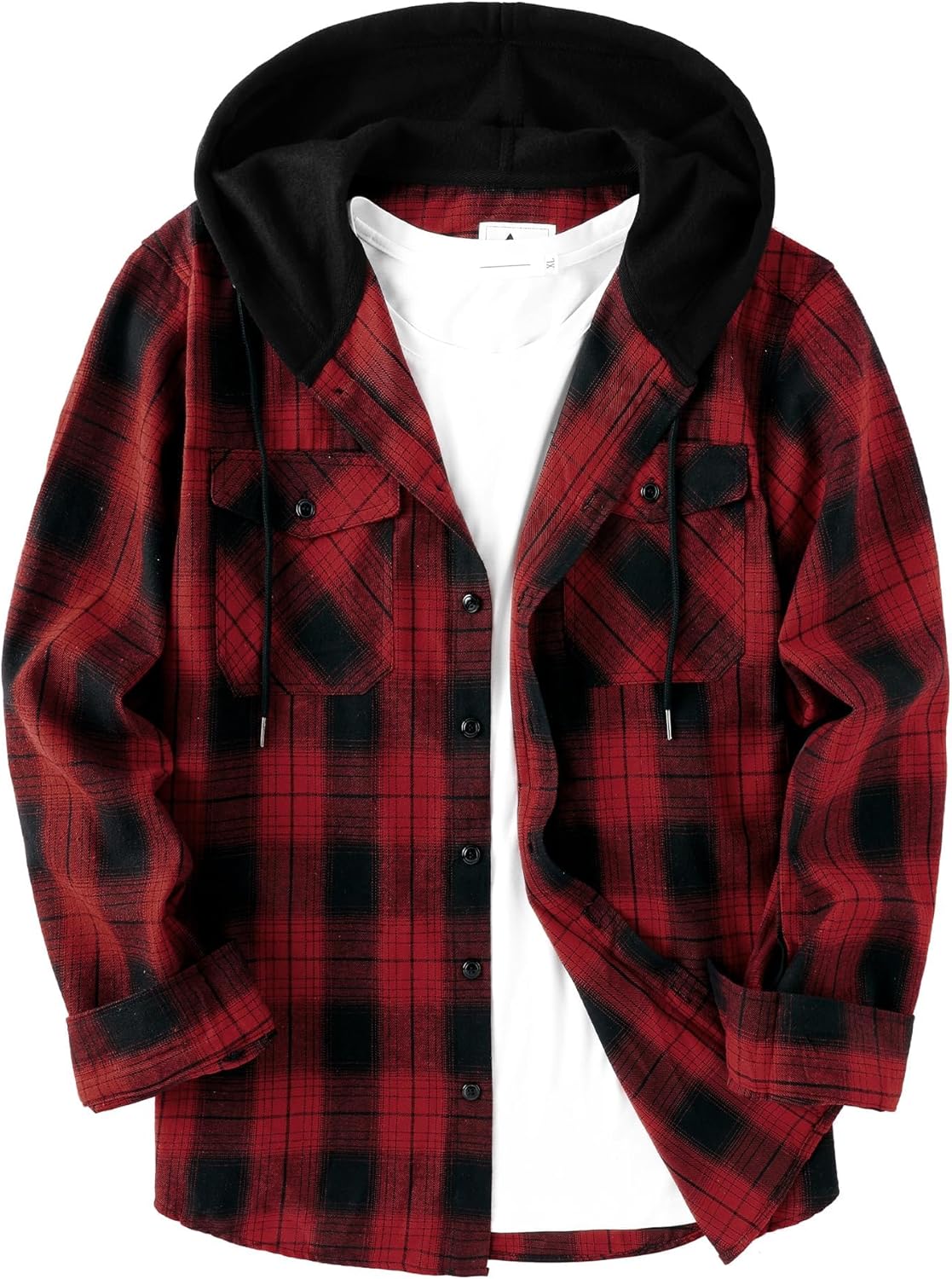 ZITY Men's Flannel Hoodie Shirt for Casual Stylish Wear
