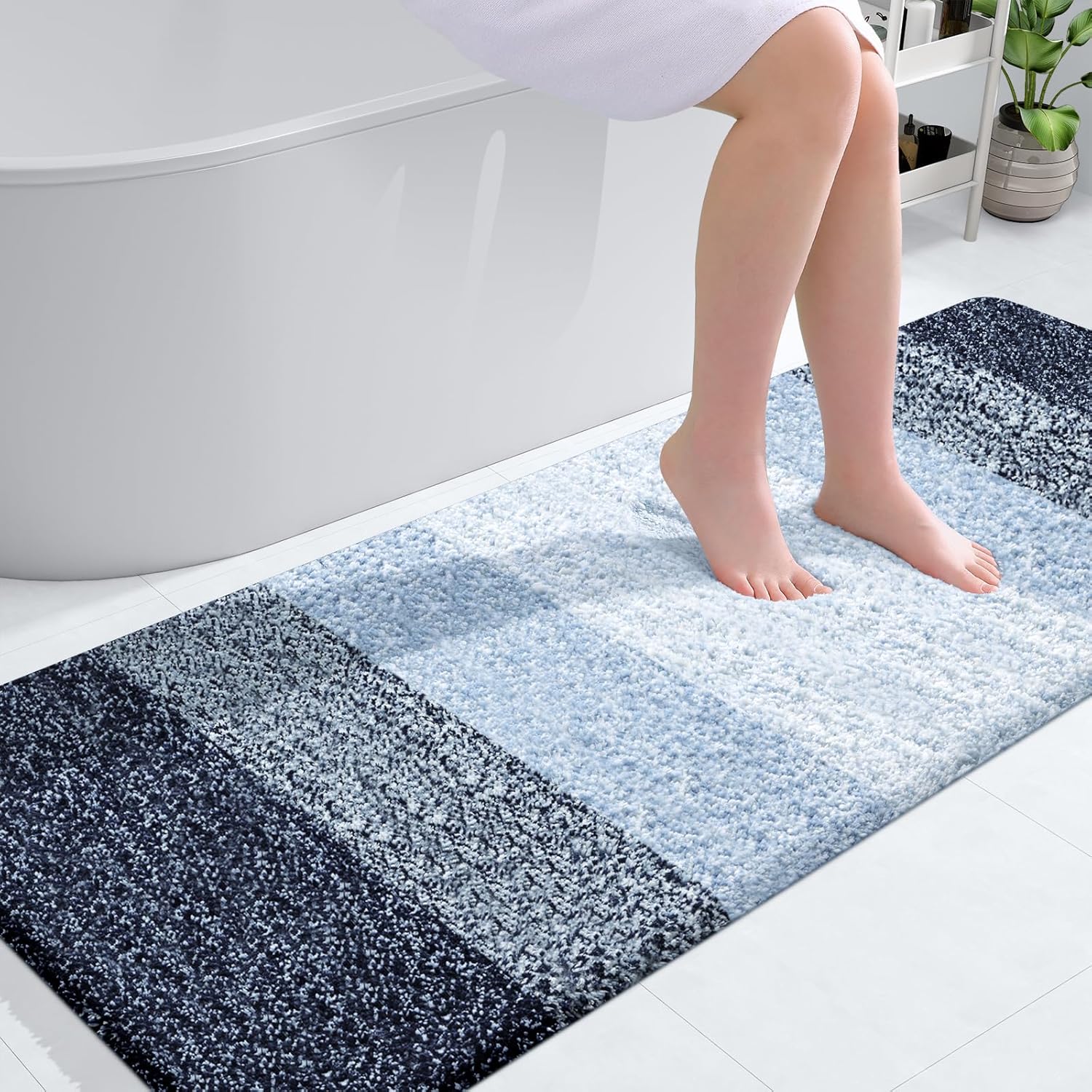 OLANLY Bathroom Runner Rugs 59x24, Soft Microfiber Mats